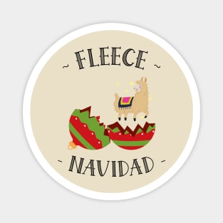 Fleece Navidad Christmas Llama Magnet